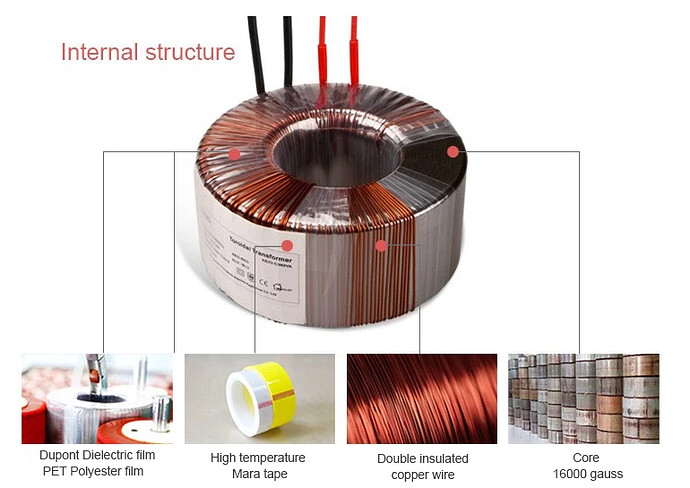 70VA Toroidal Transformer, 110V AC to 12V/35-0-35V