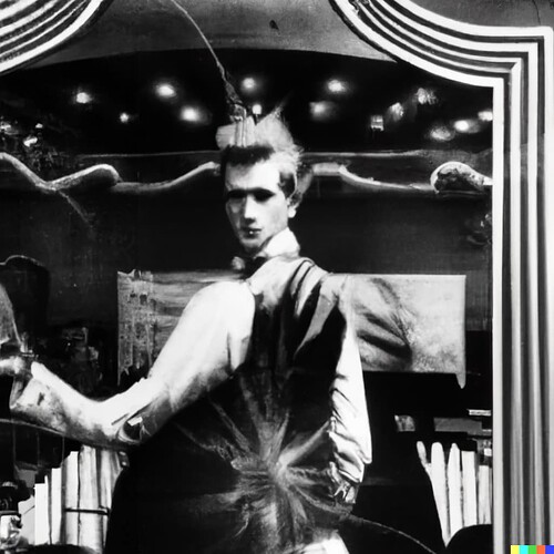 DALL·E 2023-01-21 10.16.55 - finish  the scene Nikola Tesla back from the future